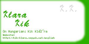 klara kik business card